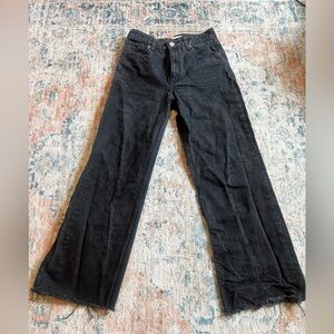 Zara Black Wide-Leg Flare Jeans